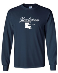 New Orleans Louisiana State T-Shirt Long Sleeve Graphic Tees Unisex Apparel