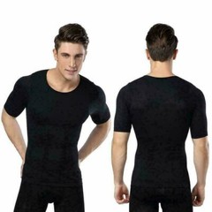 SecondSkin Men’s Compression T-Shirts Body Shaper Slimming Cooling Fitness Tops