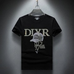 New Fashion Trendy Rhinestones Summer Short Sleeve Luxury Men Streetwear T-Shirt