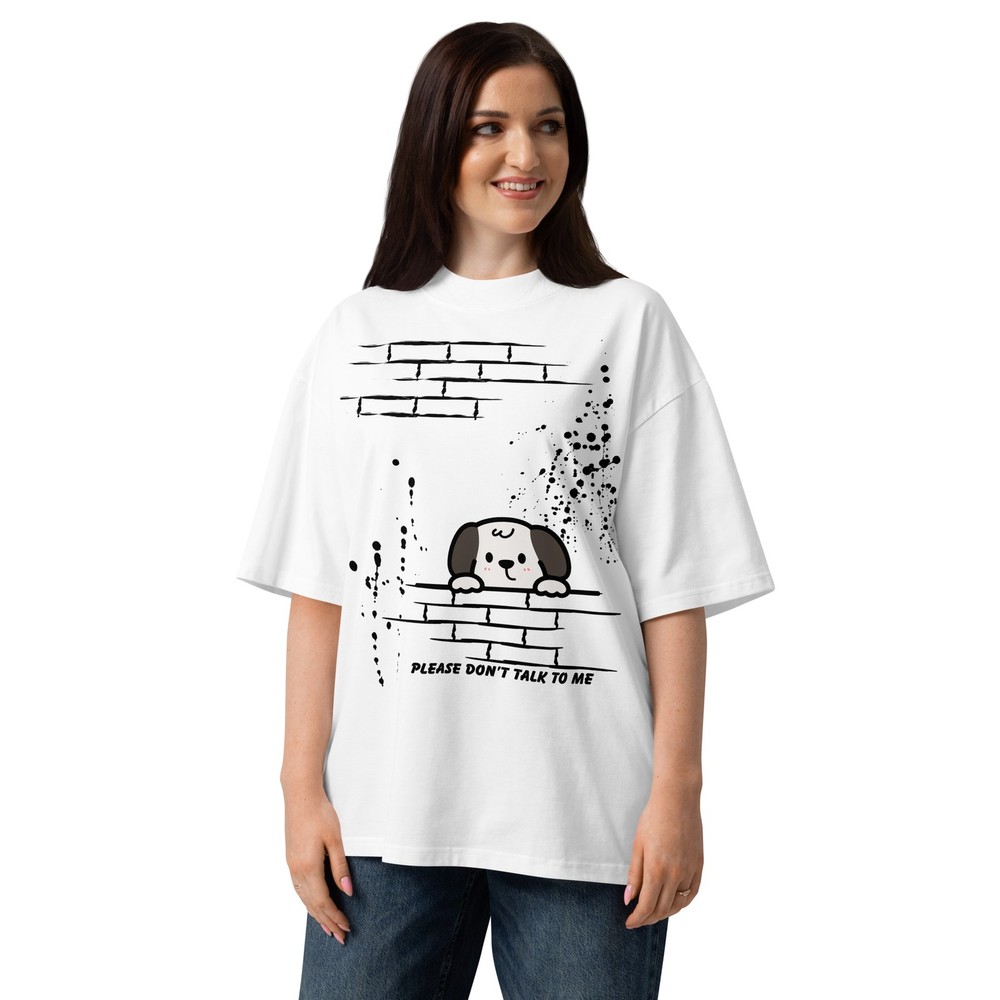 Unisex organic oversized high neck t-shirt