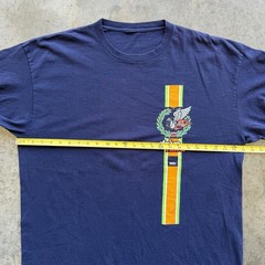 VTG 90s Mossimo Racing Car Single Stitch T-Shirt Navy Blue 2XL