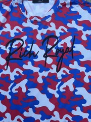 Rich Royal Adult Size Small T Shirt Red Blue Camo Pattern K-284