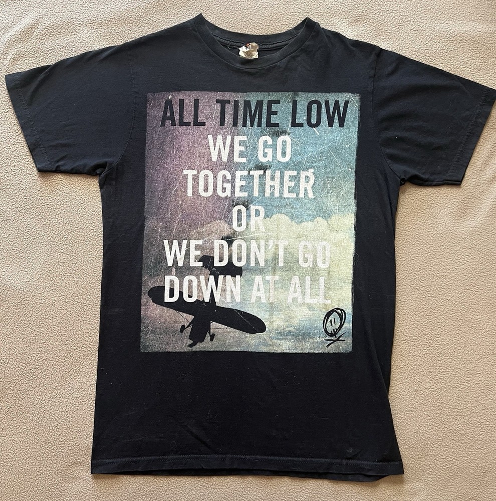 All Time Low Somewhere In Neverland Lyric Band T Shirt Pop Punk Emo Tee M