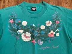 Vintage 90s Nature Beach Seashells T Shirt Mens Large Single Stitch USA Florida