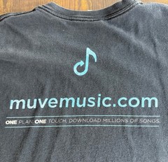 Vintage Y2K MUVE Music Streaming Tech T Shirt L Faded Cricket Wireless Promo Tee