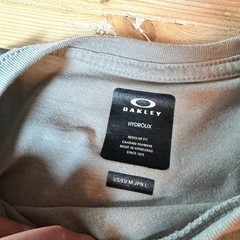 Oakley Hydrolix Mens Gray Graphic Logo Performance T-Shirt Regular Fit Size M
