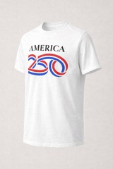 AMERICA 250th Anniversary T Shirt Adult Unisex S, M, L, XL, XXL. White. USA 🇺🇸