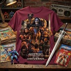 Masters of the Universe He-Man Graphic T-Shirt Vintage Comic Art Collage Tee