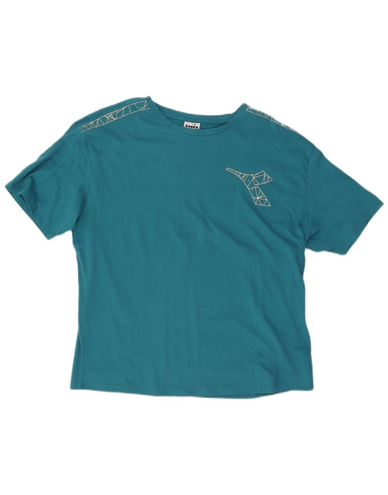 Diadora Mens Graphic T-Shirt Top XL Blue Cotton DJ03