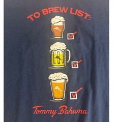 Tommy Bahama Mens To Brew List Beer Graphic T-Shirt Navy Blue Cotton Medium