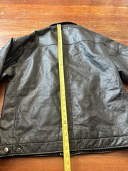 Vintage 80s Leather Jacket Mens Black Genuine Size XL YBS Zipper Rare