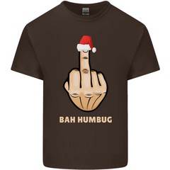Bah Humbug Finger Flip Funny Christmas Rude Mens Light Cotton T-Shirt