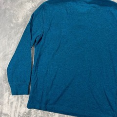 UNTUCKit Grassi Henley Shirt Mens Small Teal Blue Long Sleeve Cotton Blend