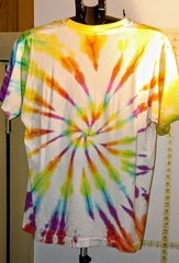 Peace Time Tie-Dye TShirt L Single Stitch Cotton T Shirt Stains 1990 Fruit Loom