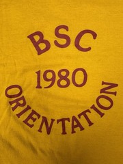 Vintage Soffe 1980 Graphic T Shirt Single Stitch BSC College L 80s