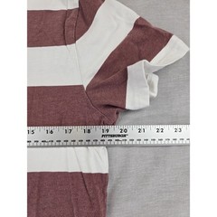 Hollister Mens Must-Have Collection Striped T-Shirt Burgundy White Medium