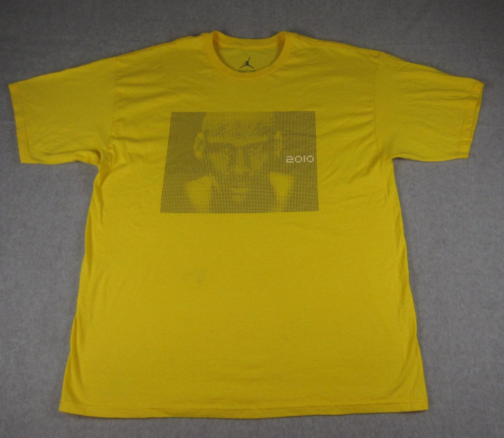 2010 Nike Air Jordan 25th Anniversary T Shirt Mens XL Yellow Jumpman Dallas READ