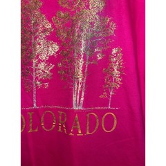 Vintage Colorado Tree Shirt Gold Trees Single Stitched Pink Tee VTG 90s Large