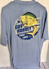 GUY HARVEY Shirt (NEW) Fishing/Outdoor “Tight Lines” Unique Men’s Tee Sz Large