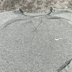 Nike Thermal Shirt Mens Small S Heather Grey Lightweight Swoosh Logo Y2K Minimal