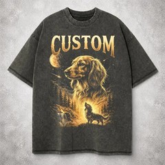 Custom Long Haired Dog Comfort Tee Personalized Pet Owner Animal Lover Gift