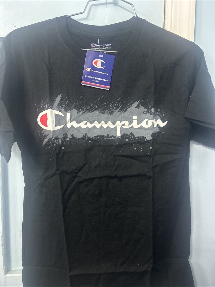 Champion GT23H Classic Jersey Script T-Shirt for Men,size small black