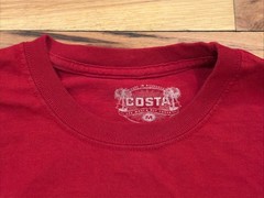 Costa Del Mar T-Shirt Red Long Sleeve 100% Cotton Men’s Medium Fishing Casual