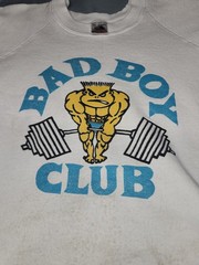 Vintage Bad Boy Club T Shirt Mens Large White Lifting Gym Muscle