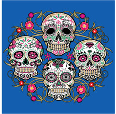T-SHIRT–SUGAR SKULLS COLLAGE