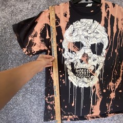 Vintage T-Shirt Skeleton Mens Medium Skull Sneakerhead Bleached Tie-Dye Grunge