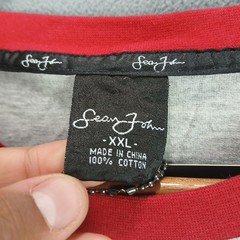 VTG Sean John Collection 01 T Shirt Mens 2XL Heather Gray Raglan Sleeve Graphic