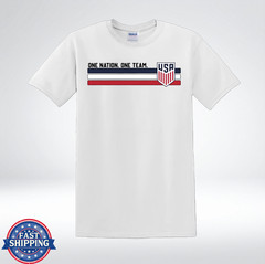 One Nation One Team USA Soccer Fan Patriotic T-Shirt