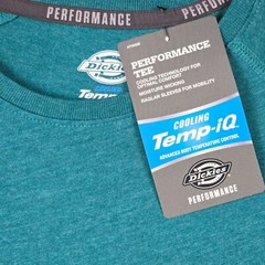 DICKIES FAST DRY Shirt MENS MEDIUM BLUE TEAL OUTDOORS WORKWEAR Cooling UV NWT