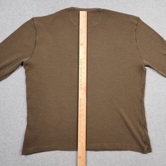 Double RL Shirt Mens XL Brown RRL Ralph Lauren Thermal Waffle Knit Long Sleeve