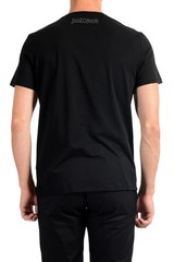 Just Cavalli Men’s Black Graphic Print Crewneck T-Shirt US 2XL IT 56