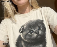 Custom Pet Portrait Comfort Tee Personalized Dog Cat Photo