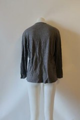MENS TYRONE GREY BLACK STRIPE LONG SLEEVE WOOL SWEATER M *