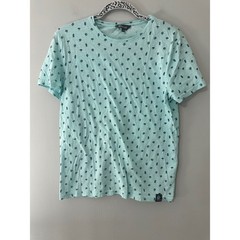 Admiral Men’s Aqua Pineapple Palm Tree Print Crew Neck T-Shirt Size Medium