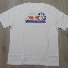 JOHNNIE-O Mens M MEDIUM T SHIRT WHITE BLUE ORANGE DALE 2.0 GOLF