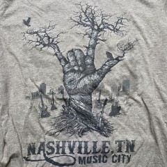 Nashville Tennessee Souvenir T-Shirt Adult LG Graphic Tee Music Tree Roots