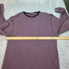 VTG J.Crew Waffle Knit Thermal Shirt Mens XL Long Sleeve Purple Made in USA