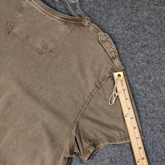 DKNY Jeans Split Neck T-Shirt XL beige/tan color with contrast stitch details
