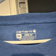 Two Carhartt Men’s 3XL Loose Fit Long Sleeve Logo T-Shirt 1 Black & 1 Blue