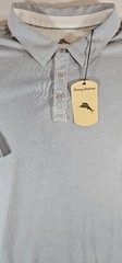 NEW TOMMY BAHAMA SHORELINE SURF POLO SHIRT GRAY KNIT MENS SIZE XXL L/XL TENCEL