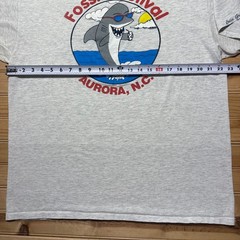 Vintage 1994 Fossil Festival Aurora North Carolina Shark Graphic T-Shirt USA XL