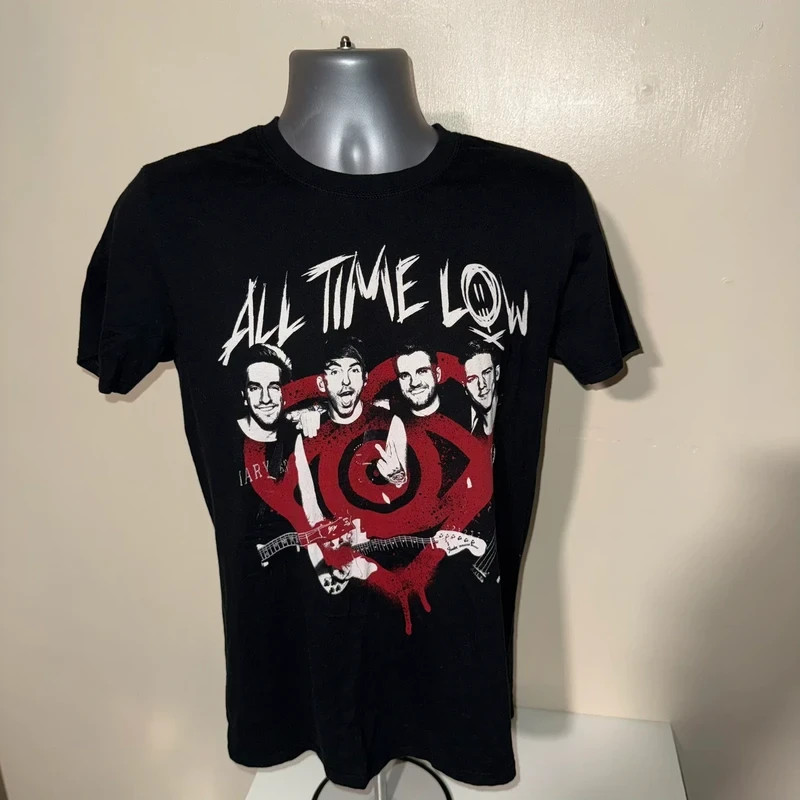 All Time Low T-Shirt Medium Future Hearts Pop Punk Band Tee Black