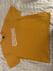 Walmart Logo T-Shirt Size 2XL Yellow with Baseball font Walmart Logo