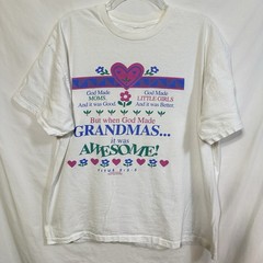 Vintage Single Stitch God Made Grandmas Awesome 90’s Large T-Shirt Grannycore L