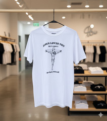 Jesus Loves You But I Don’t Vintage Offensive Graphic White T-Shirt – T144