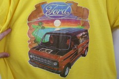 Vintage 70s Mens Medium Ford Motor Co Econoline Van Beach Sunset T-Shirt USA
